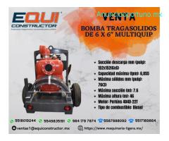 Venta de Bomba tragasólidos de 6x6 multiquip.